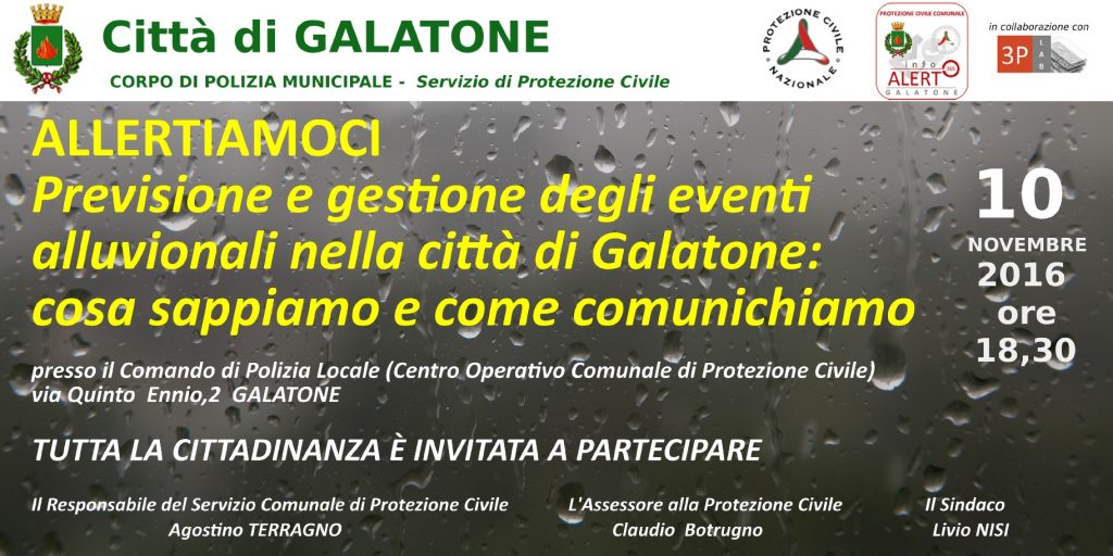 Allertiamoci. Previsione e gestione degli eventi alluvionali nella città di Galatone (LE)