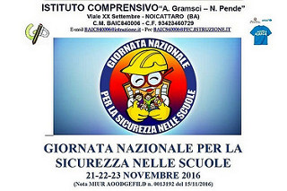 Giornata nazionale per la sicurezza nelle scuole. Manifesto informativo