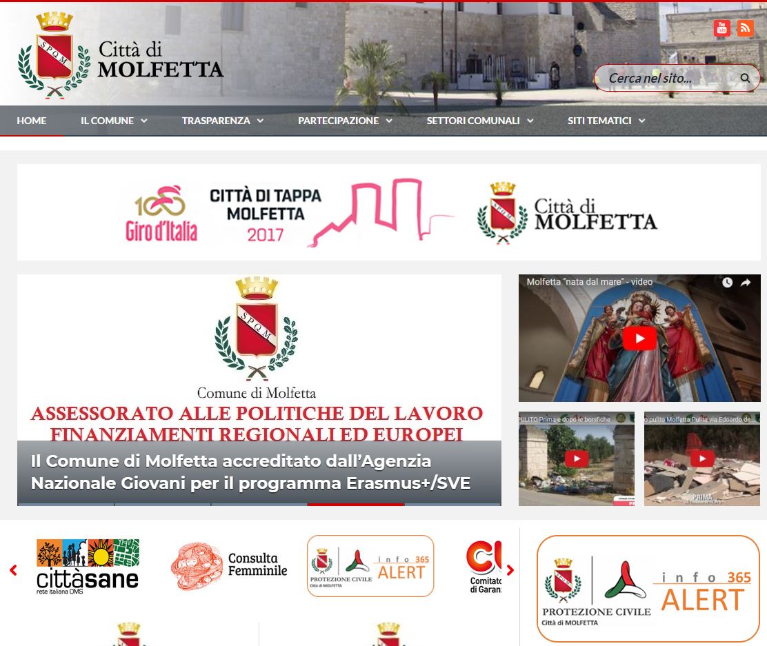 infoALERT365 integrato nei servizi del portale istituzionale del Comune di Molfetta