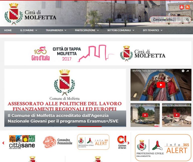 infoALERT365 integrato nei servizi del portale istituzionale del Comune di Molfetta