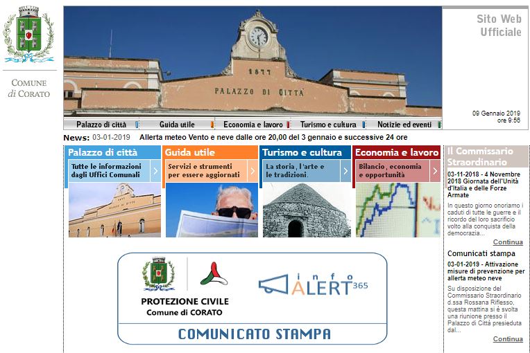 Città di Corato. Home page portale istituzionale